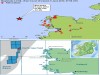 map showing relative location of Corrib Gas Field and Earthquake origin