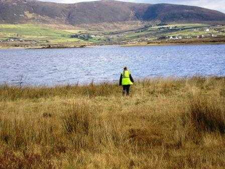 Taking a sample from the lake