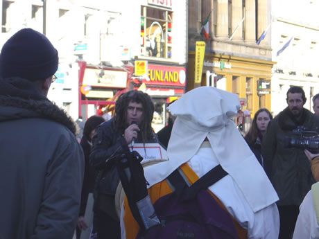 Ciaron speaking to crowd at Spire