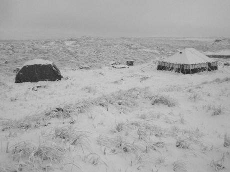 the camp under snow