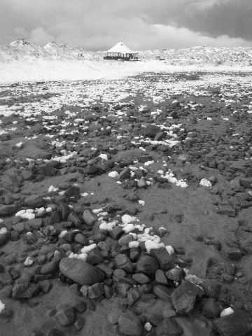 view of the camp from the beach