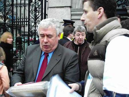 Joe Costello meeting people from the campaign.