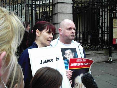 John Moloney's parents talk to the media.