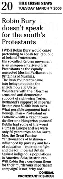 Where safe to do so Protestants express oppositon to Protestant = British