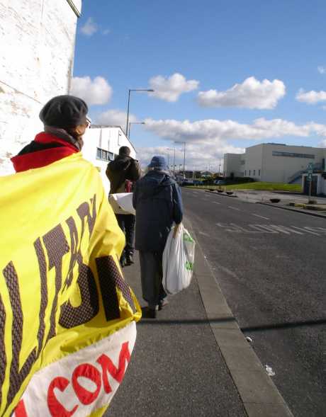 Walking With The Banners Back To The Entrance