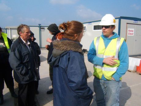 Click on image to see full-sized version Chatting with Steve "stevie wonder" health and safety person on site.