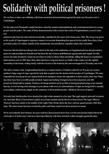 Flyer about police repression unfortunately not distributed