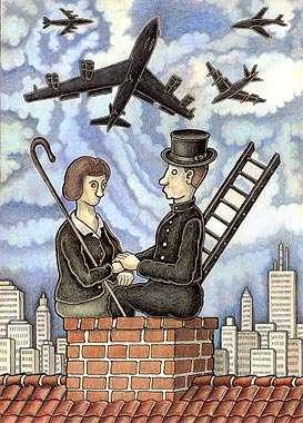 shepherdess & chimney sweep painted by Erik Bagge after H.C. Anderson