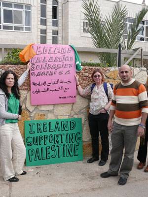 Before she was murdered by the IOF, friend of Rachel Corrie (and Caoimhe Butterly, Mary Kelly); George Rishmawi, Exec. Director of the Palestinian Centre for Rapprochment Between People (PCR) who unstintingly looked after us during our eight day stay in t