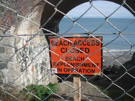 The old railway bridge. ACCESS TO BEACH DENIED!