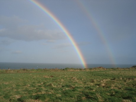 Double rainbow over North beach