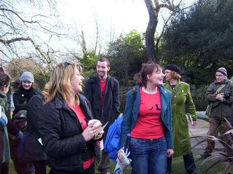 Tour Guides share a joke before the event