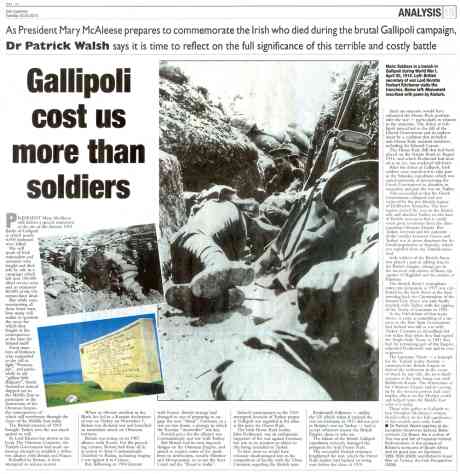 Pat Walsh Irish Examiner 23 March 2010 - Irish Soldiers in British uniform fight and die for British interests