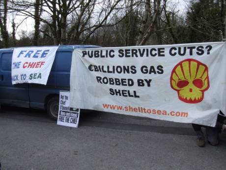 Click on image to see full-sized version Banners on display at the gates