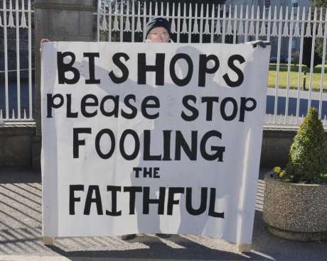 Stop fooling the faithful protest