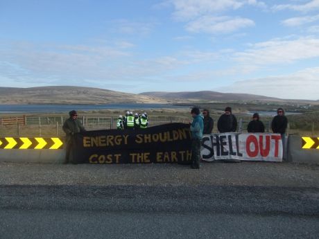 "Shell out" + "Energy should not cost the Earth." 2 days of direct action in Rossport