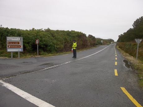 The turn-off to Pullathomas from Ballinaboy- quiet today