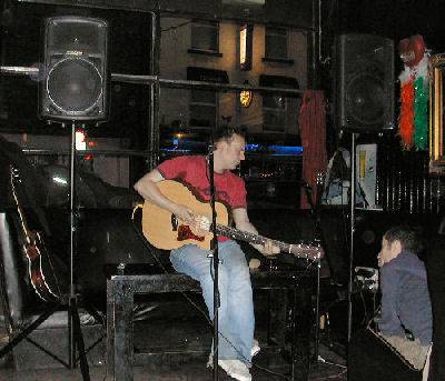 Click on image to see full-sized version Dan Bardon singing for Tarawatch