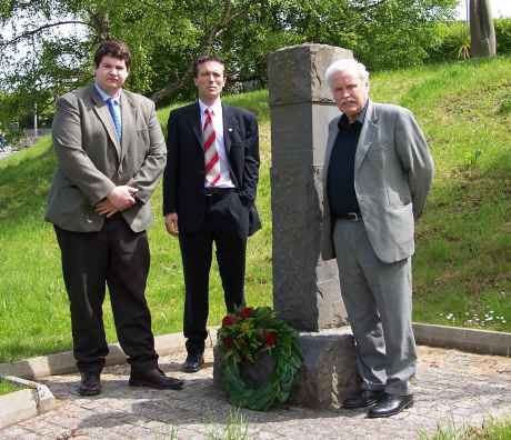 Click on image to see full-sized version Cllr Keith Martin, Dail Candidate Harry Barrett and Cllr Johnny Mee laying the wreath