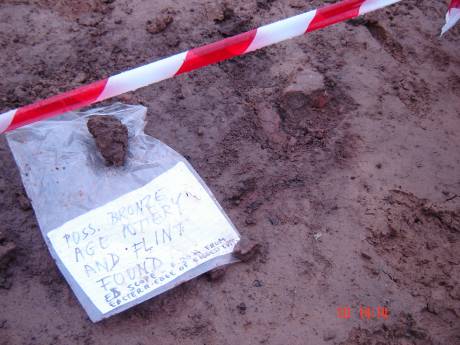 Indication of a bronze age site February 2007