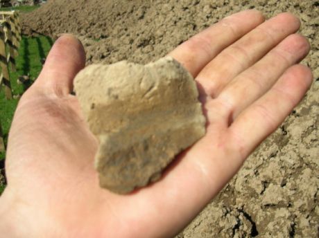 Pottery found in spoil heap Lismullin 31 March 07