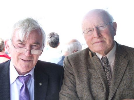 Tommy Reilly MCC, Dromiskin, on the left and his friend Nicholas McCabe, Ardee, a former county councillor and former chairman of Louth county council.