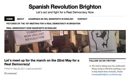 Spanish Revolution Brighton: Let's act and fight for a Real Democracy Now