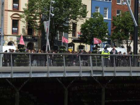 Schoolchildren being used as rent-a-crowd (2).