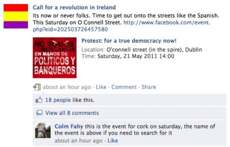 #spanishrevolution > Call for a revolution in Ireland: Called for revolutionary action in Dublin on Saturday