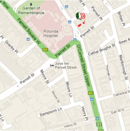 Click on image to see full-sized version We are near intersection of Parnell & O'Connell Streets