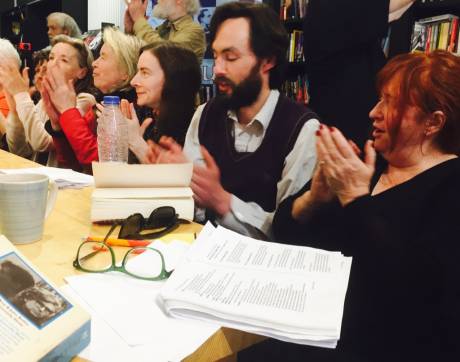 Mary Coughlan, far right, reading Connolly