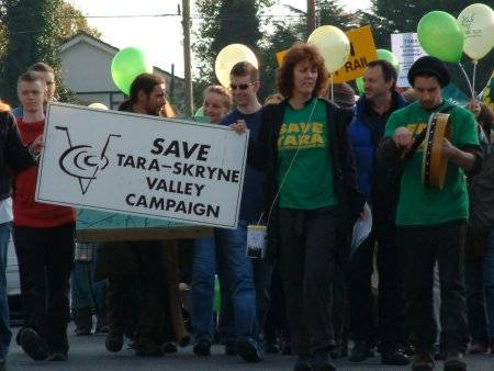 Rosaleen Allen with the banner