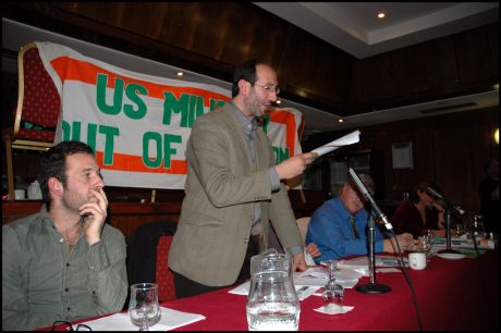 Speakers from left Ben Hayes State Watch and Ibrahim Mousawi Al Manar, Lebanon