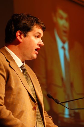 Click on image to see full-sized version Cllr Keith Martin addresses the Labour Party Conference