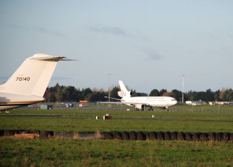 OMNI Air US Troop carrier taxies for take off past 70140