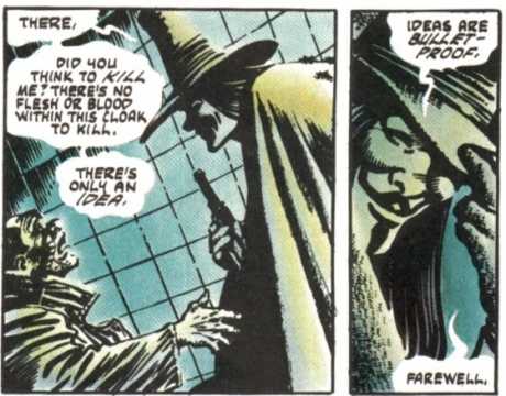 Click on image to see full-sized version Extract from Alan Moore/David Llyod comic, 'V for Vendetta'