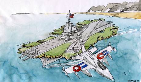 "USS Neutrality" drawing by anti-war activist; Mark Price.