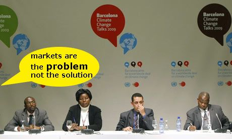 Click on image to see full-sized version "Markets are the problem, not the solution" Activists evicted from closing plenary of Barcelona climate talks