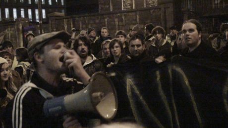 Outside Pearse Street Garda Station last Wednesday night