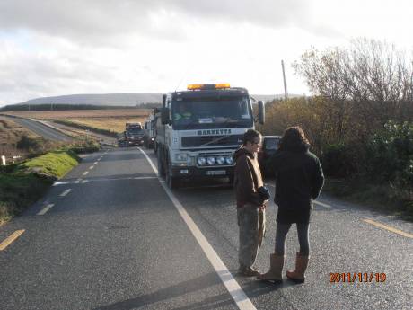 Blocking trucks on saturday