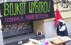 Click on image to see full-sized version Anarchist Federation boycott action in Warsaw yesterday