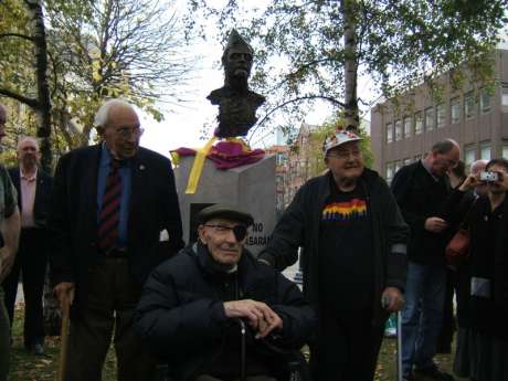 The Brigadistas at the monument