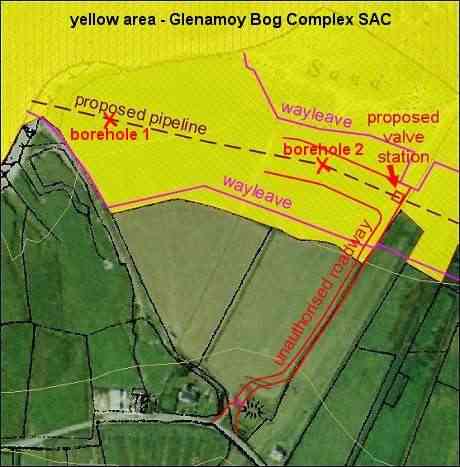 map showing borehole locations