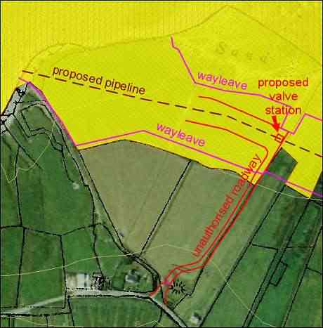 Proposed Glengad landfall (SAC shaded yellow)