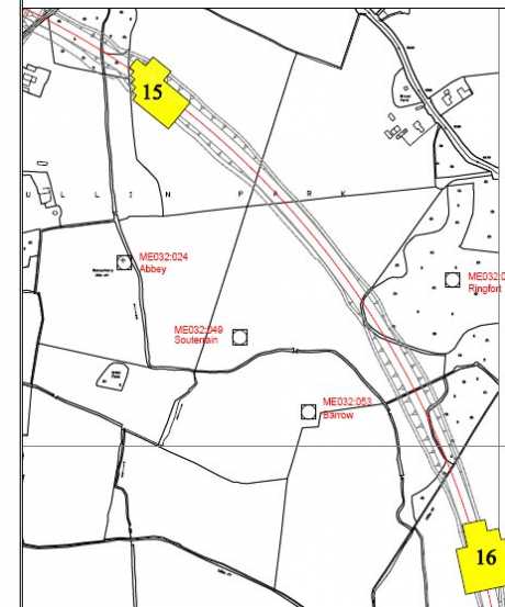 NRA plan of motorway at Rath Lugh 