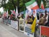 Family and supporters of Camp Ashraf detainees outside Iraqi Embassy in London
