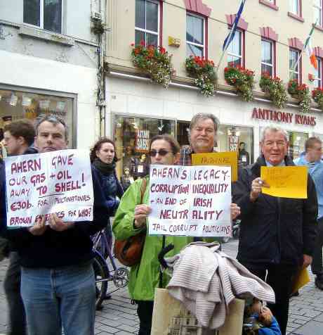 Read it and Weep! Some Protestors in Galway.