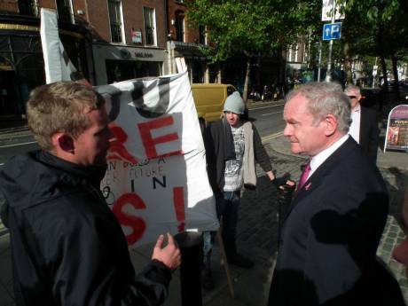 Martin McGuinness : I do support the Occupy Dame Street group and I actually met with some of their members on Monday morning.