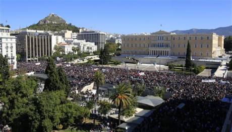 Syntagma square is absolutely filled, gas and shock bombs have been released by cops