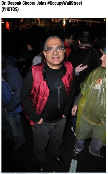 Depak Chopra gives support and leads a meditation session at #OCCUPYWALLSTREET